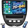 ETLFUCyber [2G+64G] Android Autoradio per Toyota Aygo/Peugeot 107/Citroen C1 2004-2014 con Senza Fili Carplay e Android Auto, Autoradio Touch Screen HD da 10,1 pollici con GPS/WiFi/Bluetooth/EQ/FM RDS