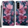 PHINIENLAND Cover per Samsung Galaxy A57 custodia portafoglio Fiori | 3 scomparti carte, 1 tasca banconote, Chiusura magnetica, Supporto, Pelle PU flip cover per Samsung A57
