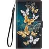 Adolasx Cover compatibile per Honor Magic 6 Lite 5G Pelle Silicone Portafoglio Magnetica con Disegni Motivo Animale Flip Custodia Antiurto Resistente Libro Case Donna Uomo - Farfalla 2