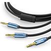 MillSO Adattatore jack per distributore audio Y 3,5 mm maschio a 2 x 3,5 mm maschio con contatti placcati oro Splitter Audio ausiliario per telefoni cellulari, PC, altoparlanti e auricolari - 2,4 m
