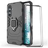 ESTH® Custodia per Samsung Galaxy A54 5G con 2 Pezzi Pellicola Protettiva, 360° Rotante Staffa [Compatibile con Supporto Magnetico per Auto], Cover Paraurti PC+TPU, Nero