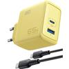INIU Caricatore USB C da 65 W, PD QC 3.0 Fast Charging Type C Wall Charger Block (giallo)