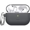 elago Cover in Silicone con Portachiavi per AirPods Pro 2 | Custodia Protettiva, LED Visibile, Supporta la Ricarica Wireless (Grigio Scuro)