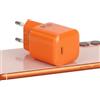 HENGBIRD Caricatore USB-C 45W con Tecnologia GaN - Caricabatterie Rapido Compatto per iPhone 15/16/17, iPad, Samsung, MacBook e Pixel, Design Arancione Trasparente