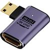 cablecc Angolo sinistro Mini HDMI Maschio a HDMI 2.1 Femmina UHD Estensione Oro Convertitore Adattatore Supporto 8K 60Hz HDTV