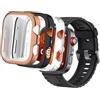 GEJEFA 3 Pezzi Cover per Huawei Watch Fit 4 Pro con Proteggi Schermo, [Copertura Completa] Ultrasottile Anti-Graffio Soft TPU Custodia e HD Clear Pellicola Protettiva, Nero+Trasparente+Dorato