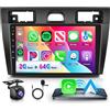 VECHTEL Autoradio 2G+64G Android 15 per Ford Fiesta Mk5 2002-2008, 9 Pollice HD 2.5D Schermo Tactile Stereo Auto co Carplay Android Auto senza Fili GPS Wi-Fi USB Bluetooth Radio FM RDS Retrocamera