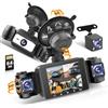 Roinvou 2K Dash Cam Auto Fronte Retro, 2.4'' IPS Schermo, Scheda 64GB, 1080P+480P*3 Telecamere, Doppia Dashcam 170° Grandangolo, Monitor di Parcheggio, G-Sensore, Visione Notturna, WDR