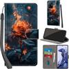 PHINIENLAND Cover per Xiaomi 11T Case PU Pelle Custodia [Kickstand] [Chiusura magnetica] [Slot per Schede], Portafoglio Flip Custodia per Xiaomi 11T Pro,Fiamma