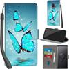 PHINIENLAND Cover per Samsung Galaxy S9 Plus Case PU Pelle Custodia [Kickstand] [Chiusura magnetica] [Slot per Schede], Portafoglio Flip Custodia per Samsung S9 Plus,Farfalla verde