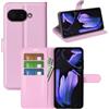 JIUNINE Cover per Google Pixel 9A, Custodia Portafoglio Libro in Pelle Sintetica Antiurto Cover Flip Case con [Carta Fessura] [Supporto Stand] [Fibbia Magnetica], Rosa