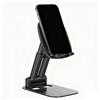 Yalanyvera Supporto per Smartphone Regolabile in Altezza e Angolazione con Base Metallica - Supporto da Tavolo Universale Compatibile con iPhone, Samsung, Huawei e Tablet (Nero)