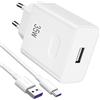 iMangoo 35W Caricatore e 5A Cavo USB C 1m per Honor 400/200 Lite 200 Magic6 Lite 400/200 Smart,Spina Adattatore di Caricabatterie Mobile e Ricarica Rapida da Cavo per Honor X7d X6c X7c X8c X6b X7b Pad X9a