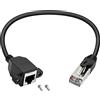 QIANRENON RJ50 10P10C maschio a femmina Prolunga pannello montaggio a vite con scudo Cat 5E 26AWG Per citofono Motorola per auto Scansione di codici a barre stampa laser Telecamere industriali.30cm