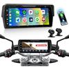 CAMECHO CMAECHO [2025] Dashcam per Moto Carplay con Telecamera Anteriore/Posteriore, 6,86 Pollici Touchscreen HD IP68 Impermeabile con Doppio Bluetooth WIFI Android Auto Mirror Link Siri Assistant
