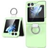 ANFAIRLACE Cover Compatibile con Samsung Galaxy Z Flip 5, Custodia con Schermo Esterno Vetro temperato e Anello Anti Giallo PC Case, Menta