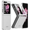 FTRONGRT Cover per Samsung Galaxy Z Flip 7 FE/Samsung Galaxy Z Flip 6, Ultra Sottile, Antigraffio, Anticaduta, Custodia Protettiva Pieghevole per PC. Argento