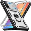 Giyer Custodia per Samsung Galaxy S21 Ultra Custodia S21 Ultra 5G con protezione per fotocamera a 360° in metallo anello supporto antiurto Bumper Cover Samsung S21 Ultra 6.8 Case Cover (bianco)
