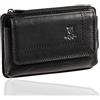 MATADOR 2in1 Custodia Cellulare Pelle con Tasca con Zip #BRISBANE, con Nobile Confezione Regalo e RFID, Elegante Portacellulare per Smartphone fino a 6,1 Pollici in Nero Nappa