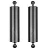 FEICHAO 2PCS D60mm 10/12 pollici Galleggiabilità 447 g / 550 g Fotografia subacquea Lampada in fibra di carbonio Braccio a mano 1 pollice Doppia testa a sfera Versione aggiornata (12inch Black)