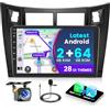 Fuluku 2+64G Android 13 Autoradio per Toyota Yaris 2005-2011 con Carplay Android Auto Senza Fili, Stereo con Schermo da 9 pollici con Bluetooth/WiFi/GPS/Backup Camera/FM/RDS/SWC/28 set di Temi