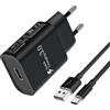 VoltWave Caricabatterie USB Quick Charge 3.0 18W per Xiaomi Redmi Note13/13C/13 Pro/14C/14 10C 10 Note 11S 10 Pro Mi 8 Mi 9 Mi 10 telefoni per Samsung Galaxy A15 A14 A13 A33 5G M13,S22 S23 Ultra Type-C Cable