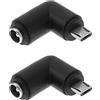 Create idea 2PCS Adattatore DC 5.5x2.1mm A Micro USB Adattatore Di Alimentazione Micro DC Da 90 Gradi Connettore Di Ricarica Per Piccoli Elettrodomestici Telefoni Cellulari