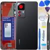 LUVSS Coperchio Copribatteria Scocca Vetro Posteriore Imposta per Xiaomi 12T PRO 5G (Nero)
