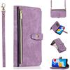Jeelar ESONG Cover per Samsung Galaxy S23 Ultra Custodia,Portafoglio a Libro in Pelle Flip Cover,Magnetica protezione Wallet Case,Antiurto in TPU con 9 Slot per Schede/Pratico Cordino/Supporto,Viola
