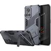 ESTH® Custodia per Realme GT Neo3 5G con Supporto [Compatibile con Supporto Magnetico per Auto] Cover Paraurti PC + TPU, Grigio