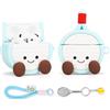 LEWOTE Compatibile con Apple AirPods 4 custodia protettiva divertente 3D con simpatico cartone animato cover con portachiavi [serie sport] (racchetta tennis)
