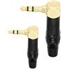 PNGKNYOCN Adattatore angolare Spina jack da 3,5 mm Spina di ricambio TRS a 3 pin da 3,5 mm Connessioni a saldare, per riparare le cuffie (confezione da 2)