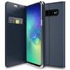 Verco Galaxy S10 Plus Cover, Custodia a Libro Pelle PU per Samsung Galaxy S10+ Case Booklet Protettiva [magnetica integrata], Azzurro