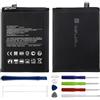 Duotipa Batteria sostitutiva da 4720 mAh, compatibile con Xiaomi Mi 10T Lite 5G/Redmi Note 9 Pro 5G con kit di riparazione