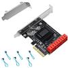 CERRXIAN Scheda adattatore PCIE X4 a 6 SATA 3.0, per avvio disco di sistema, supporta modalità RAID1, AHCI, SPAN, RAIDO4 (contiene 6 cavi SATA)