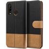 BEZ Cover per Huawei P30 Lite, Custodia Compatibile con Portafoglio Huawei P30 Lite Protettiva in Tela e PU Pelle Portafoglio Flip Cover con Chiusura Magnetica, Nero
