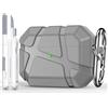 R-Fun per Custodia AirPods Pro 2, Custodia Protettiva In Silicone Antiurto, Compatibile con AirPods Pro 2a Generazione, con Design Scocca Rigida & Protezione Anti-Graffio,LED Frontale Visibile,Grigio