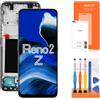 AGCUT Schermo LCD per Oppo K3 / Reno2 Z / Reno2 F/Realme X LCD Display per Reno2 Z CPH1945 CPH1951 6,53 pollici Schermo di ricambio Digitizer Touchscreen Assembly + Riparazione (nero, senza impronta)