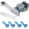 ipolex Scheda controller PCIe X1 a SATA3.0, scheda di espansione a 4 porte SATA III 6Gbps, cavi SATA 4pcs inclusi, supporto SSD e HDD, per Windows10/7/8/XP/Vista/linux, NON supporto RAID hardware