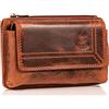 MATADOR 2in1 Marsupio Porta Cellulare Pelle con Tasca con Zip #BRISBANE, con Nobile Confezione Regalo e RFID, Elegante Porta Cinture per Smartphone fino a 6,1 Pollici in Marrone Vintage