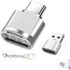 Vnuipofa Lettore di schede Micro SD, adattatore di memoria USB C OTG, lettore TF in lega di zinco con adattatore USB-C a USB-A, compatibile con smartphone Android Samsung Galaxy S22 S21 S20 Note20