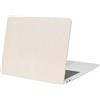 MOSISO Custodia Compatibile con MacBook Air 13 Pollici Cover 2021-2018 Rilascio A2337 A2179 A1932 M1 Toccare ID, Anti-impronta Quadrato Griglia PU Pelle Rivestito Plastica Duro Conchiglia Case, Beige
