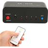 Dioche Switcher a 4 Vie Switcher a 4 Vie in Lega di Alluminio Multifunzionale 4 in 4 Out Selettore Interruttore Stereo con Telecomando Ir per Console di Gioco Dvd