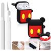 XMBYGY - Penna di pulizia con custodia per Airpods 1/2 e portachiavi, custodia protettiva in silicone per Airpods con kit di pulizia per custodia di ricarica wireless e auricolari