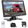 Rimoody Telecamera di Retromarcia Set per Auto, 7 Pollici Monitor LCD TFT, IP68 Impermeabile, 18IR Visione Notturna, Cavo di Prolunga Aeronautico da 65 piedi a 4 Pin per Camper/Autobus/Rimorchio/Camion