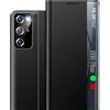 Qissy Custodia per Samsung Galaxy S20 Plus, pieghevole, sottile specchio Flip Hard PC antiurto Cover per Samsung S20+ 5G, custodia con supporto, Clear View per Samsung Galaxy S20+ 5 g, colore: nero