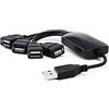Villageboom Splitter USB flessibile a 4 porte | Distributore a 4 scomparti | Spina multipla | Hub a 4 porte da 1 a 4