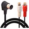 HTGuoji Cavo DIN 5 pin a RCA, ad angolo retto a 90 gradi, connettore maschio DIN a 5 pin a 2 RCA femmina, adattatore audio professionale per sistemi Bang & Olufsen, Naim, Quad, stereo (50 cm)
