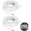 Sylkeov 2 cavi di prolunga di alimentazione CC da 5 m, connettori 5,5 mm x 2,1 mm, compatibili con dispositivi DC 5 V, 6 V, 9 V, 12 V, 24 V, per telecamere di sicurezza, router, stampanti e strisce LED