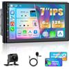 Motorsi [4 Core 6GB & 128GB] Motorsi Car Play 2 Din Autoradio con GPS, 7 IPS Android Auto Doppio Din Stereo Auto Bluetooth con Schermo, Supporto Assistente Vocale WiFi SWC FM/RDS EQ + AHD Telecamera